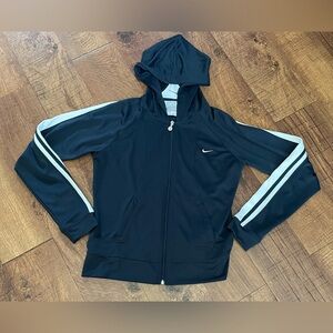 Nike Womens full zip jacket Sz medium 8/10 navy blue white